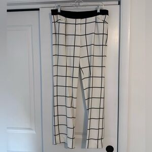 Express Editor Black and White Grid Pattern Pants sz 10R (like new)
